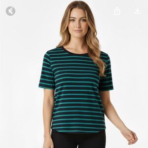 JCREW size large cotton blue striped top